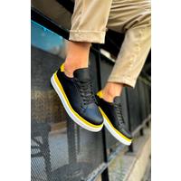 CH979 - Santoni GBT Spor Erkek Ayakkabı SIYAH/SARI