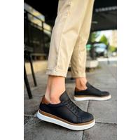 CH979 - Santoni GBT Spor Erkek Ayakkabı SIYAH/TABA