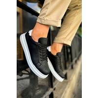 CH979 Santoni GBT Spor Erkek Ayakkabı SIYAH/BEYAZ