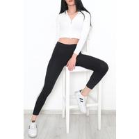 Double striped leggings in Black and white - 9948.1567.