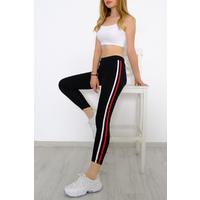 Double striped leggings Black-red - 9948.1567.