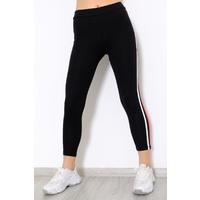 Double striped leggings Black-red - 9948.1567.