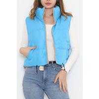 Çift Yönlü Crop Yelek Mavivizon - 214000.1247.