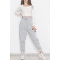 Striped Ribbed Sweatpants Gray - 473639.053.