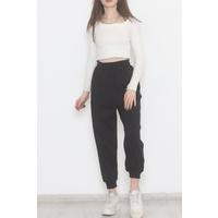 Striped Ribbed Sweatpants Black - 473639.053.