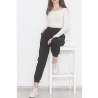 Striped Ribbed Sweatpants Black - 473639.053.
