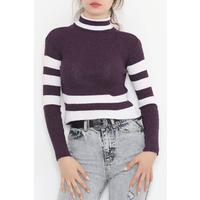 Striped Turtleneck Body Purple - 10623.1319.