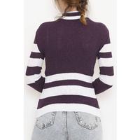 Striped Turtleneck Body Purple - 10623.1319.