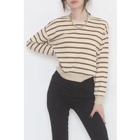 Striped Crop Sweat Beigebrown1 - 11815.1567.