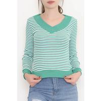 V-мойын жолақты дене костюмі Benetton - 12173.1567.