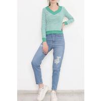 V-мойын жолақты дене костюмі Benetton - 12173.1567.