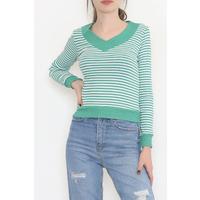 V-мойын жолақты дене костюмі Benetton - 12173.1567.