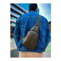 CNT008 - Cilt Deri Erkek Omuz Çantası HAKI