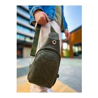 CNT008 - Cilt Deri Erkek Omuz Çantası HAKI