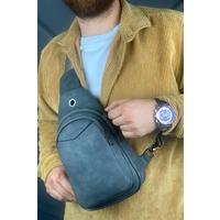 CNT008  Cilt Deri Erkek Omuz Çantası ANTRASIT