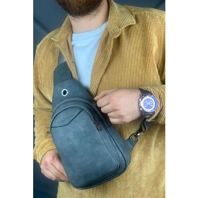 CNT008  Cilt Deri Erkek Omuz Çantası ANTRASIT