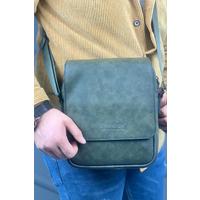 CNT009 - Cilt Deri Erkek Yan Omuz Çantası HAKI