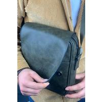 CNT009 - Cilt Deri Erkek Yan Omuz Çantası HAKI