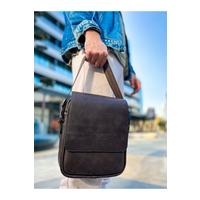 CNT009 - Cilt Deri Erkek Yan Omuz Çantası KAHVE