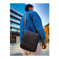 CNT009 - Cilt Deri Erkek Yan Omuz Çantası KAHVE