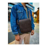 CNT009 - Cilt Deri Erkek Yan Omuz Çantası KAHVE