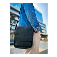 CNT009 - Cilt Deri Erkek Yan Omuz Çantası SIYAH