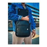 CNT009 - Cilt Deri Erkek Yan Omuz Çantası SIYAH