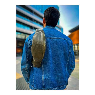 CNT010 - Cilt Deri Erkek Çapraz Çanta HAKI