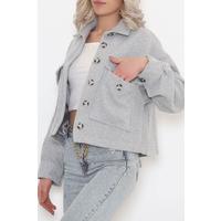 Crop Stitch пиджак сұр - 510.1367.