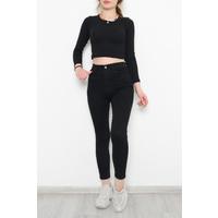Dar Paça Kot Pantolon Siyah - 10801.1431.
