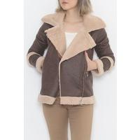 Leather Fur Coat Brown - 878.1247.
