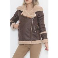 Leather Fur Coat Brown - 878.1247.