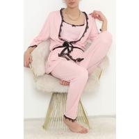 Desenli 3'Lü Pijama Takımı Pembe - 11497.1048.