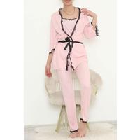 Desenli 3'Lü Pijama Takımı Pembe - 11497.1048.