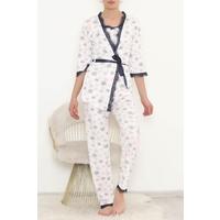 Desenli 3'Lü Pijama Takımı Beyazpembe - 11497.1048.