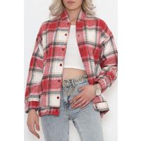 Red coloured patterned jacket shirt - 2406.1367.