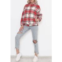 Red coloured patterned jacket shirt - 2406.1367.