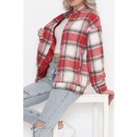 Red coloured patterned jacket shirt - 2406.1367.