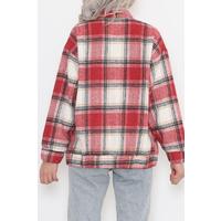 Red coloured patterned jacket shirt - 2406.1367.