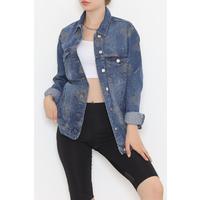 Patterned Denim Jacket Light Blue - 2271.1367.