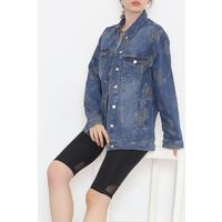 Patterned Denim Jacket Light Blue - 2271.1367.