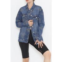 Patterned Denim Jacket Light Blue - 2271.1367.