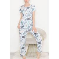 Desenli Pijama Takımı Mint - 10685.1287.