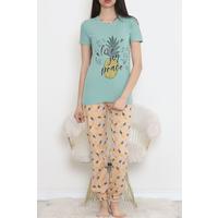 Desenli Pijama Takımı Çağla - 15279.1773.