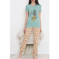Desenli Pijama Takımı Çağla - 15279.1773.