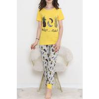 Desenli Pijama Takımı Sarı - 15279.1773.