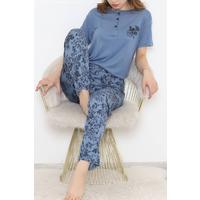 Desenli Pijama Takımı İndigo3 - 11405.1048.