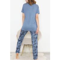 Desenli Pijama Takımı İndigo3 - 11405.1048.
