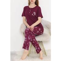 Desenli Pijama Takımı Mor - 11405.1048.