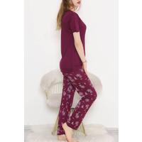 Desenli Pijama Takımı Mor - 11405.1048.